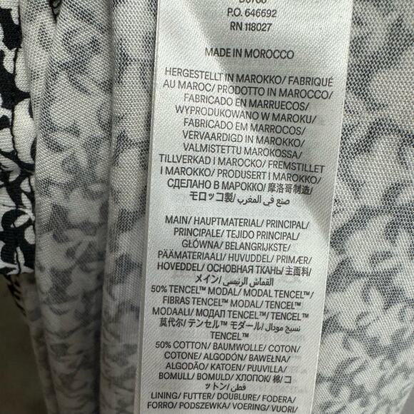 Boden Empire Knot Midi Jersey Dress Strech Black Lily Sprig Long Sleeve 16-18R - Picture 12 of 12